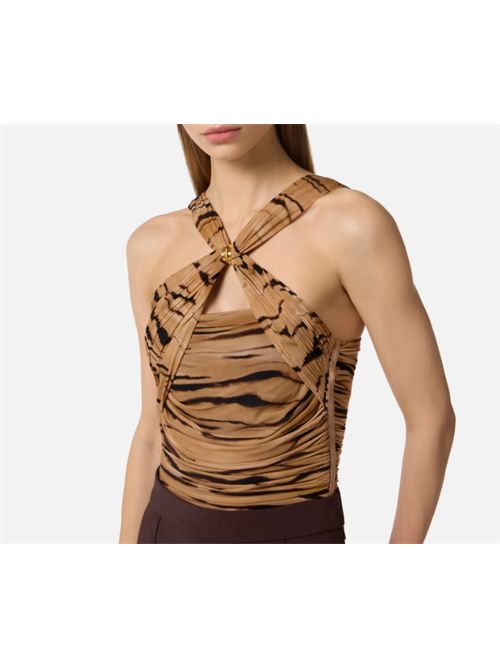 BODYSUIT WITH TIGER PRINT ELISABETTA FRANCHI | BO03362E2470 cammello